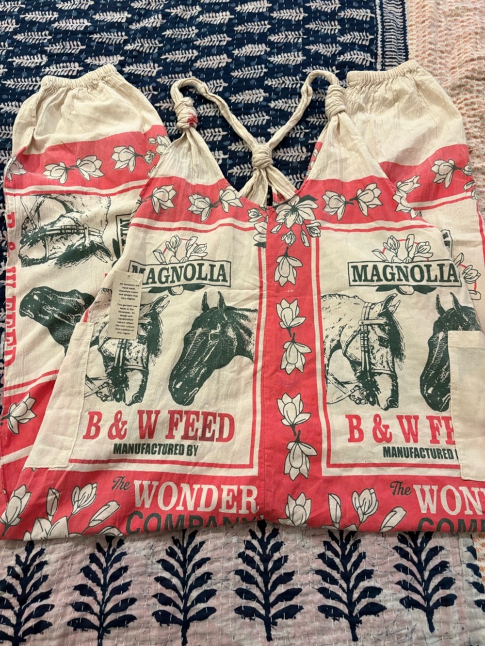 NWT 100% Cotton Jumpsuit Romper One Size